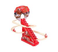 Zxpjkyu 3 Pezzi Giocattolo Arrampicata Trenino Pista Materiale PP Musicale Interattivo Educativo Adatto per Feste Natalizie Decorazione, con 3 Figure di Babbo Natale, Taglia unica bambino