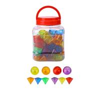 Zxpjkyu 60 Pezzi di Blocchi Trasparenti, Forme Geometriche per Bambini, Manipolatori Matematici Colorati, Solidi Geometrici, Forme 3D per Bambini