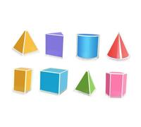 Zxpjkyu 8 Forme Geometriche Pieghevoli, Solidi Geometrici 3D, Materiale Scolastico, Giocattoli Educativi per Bambini delle Scuole Elementari
