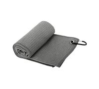 Zxpjkyu Asciugamano da Golf in Microfibra, Comodo, Piccolo, Assorbente, con Moschettone, Portatile, per La Pulizia delle Palline da Golf, per La Sacca da Golf, Grigio