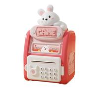 Zxpjkyu ATM Giocattolo per Bambini Protezione Password Slot per Soldi Auto Materiale PP per Bambini Urla, Coniglietto, Taglia unica bambino