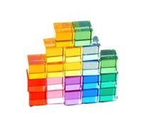 Zxpjkyu Blocco Acrilico Trasparente Innovativo per Apprendimento Visivo Design Colorato per Costruzioni Sviluppo Motorio Educativo Impilabile Adatto per Bambini Casa E Spazi Didattici