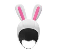 Zxpjkyu Cappuccio da Neoprene, Impermeabile E Termico, con Sottogola E Design a Orecchie di Coniglio, Adatto per Nuoto, Surf (Adulti), Bianco Rosa