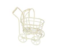 Zxpjkyu Carrozzina per Casa delle Bambole, Carrozza in Miniatura, Mobili per Cameretta, Ferro, Accessorio per Casa delle Bambole Vintage, Adatto Come Regalo, Beige