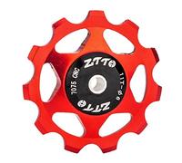 Zxpjkyu Cuscinetti per Pulegge del Deragliatore, Accessori per Biciclette, Puleggia di Guida, Componenti in Lega di Alluminio, Pulegge Leggere per Bici da Cor, Rosso