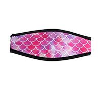 Zxpjkyu Immersioni con, Cinghia Protettiva, Esercizi Acquatici, Snorkeling, Protezione per Cinghia, Elastico per Capelli, Motivo a Conchiglia Rosa, 18,5x8 cm