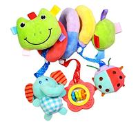 Zxpjkyu Morbido Giocattolo a Spirale in Peluche da Appendere, con Sonaglio Musicale, Ideale per Passeggino, Culla O Lettino, Rana