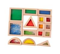 Zxpjkyu Set di 15 Blocchi Impilabili Arcobaleno in Legno, Giocattolo di Costruzione per Bambini, Ideale per L'apprendimento Prescolare, Lo Sviluppo Della, 15 Pezzi, Taglia unica bambino