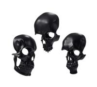 Zxpjkyu Set di 3 Sculture a Forma di Teschio Da Appendere, Perfette per Halloween, Come Decorazioni Artistiche per Il Soggiorno O L'ufficio.