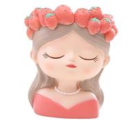 Zxpjkyu Vaso di Fiori con Una Graziosa Ragazza E Frutta sulla Testa, con Foro di Drenaggio, Versatile, per La Casa, L'Ufficio, La Decorazione della Scriva, Style B