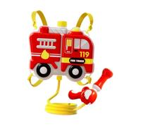 Zxpjkyu Zaino Spruzzatore d'Acqua, a Spinta E Trazione Manuale, Giocattolo per Bambini, Tracolla Regolabile, Adatto per Uso Esterno, Ideale per Le Famigli, Camion dei Pompieri