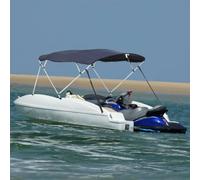 ZXQVLMRS Bimini Top 4 Archi Parasole Barca con Pannelli Laterali Blu 243cm | Include poliestere 600D, impermeabile, telaio in alluminio, facile da montare