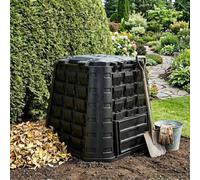 ZXQVLMRS Compostiera da giardino, 91 x 91 x 83 cm, in plastica PP | Resistente alle intemperie, chiusura a vite integrata, con ancoraggio a pavimento