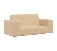 ZXQVLMRS Divano per bambini a 2 posti per la cameretta dei bambini, in morbido peluche con imbottitura in schiuma, sfoderabile, color crema, 84 x 38 x 34 cm