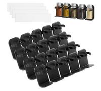 ZXShow 4 x 5 Clip porta spezie & erbe Porta spezie da appendere Portaspezie adesivo Porta spezie per cucina salva spazio Portaspezie senza fori, per cucina, camper (nero)