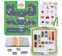 ZXShow Montessori - Gioco di logica magnetico per auto, gioco da viaggio con penna magnetica, labirinto cittadino, giocattolo educativo per promuovere il pensiero concentrazione