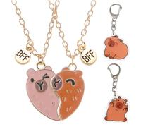 ZXTGBQ 2 Pezzi Collana dell'Amicizia Capibara, Pendente Capibara, Collana Amiche del Cuore, per Feste di Compleanno Bambine