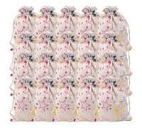 ZXTGBQ 20 Pezzi 13x18cm Sacchetti Regalo, Sacchi Juta Lino con Coulisse, Sacchi di Juta Natale, per il Confezionamento di Matrimonio,Feste e Natale