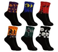 ZXTGBQ 6 Paia CCalzini di Halloween Calzini Divertenti Calzini Divertenti per Halloween Donna Uomo Cotone 39-45 CCalzini di Zucca Scheletro, ZCalzini Halloweenz, Calze Halloweenn, Calze di Halloweenn