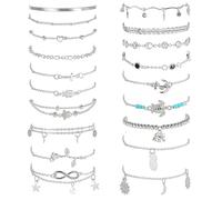 ZXTGBQ Cavigliera Donna, Cavigliere In Argento Per Donna, Gioielli A Catena, Design Di Nicchia Semplice Ed Elegante, Regolabile 24+4cm, Boho Estate Spiaggia Cavigliera Per Donne Ragazze