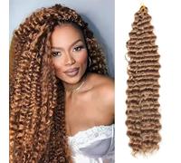 ZXTGBQ Deep Wave Crochet Braids, Ocean Wave Crochet Hair Extensions, Crochets Braids Hair Extensions, Soft Synthetic Curly Braiding Crochets Hair For Black Women For Boho Braid 22 Inch Pack Of 1