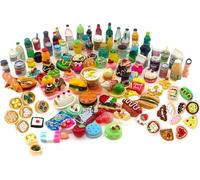 ZXTGBQ Set Di 60 Alimenti Misti In Resina Per Bambole E Cucina, Cibo E Bevande In Miniatura, Accessori Casa Delle Bamboles, Set Di Accessori Per La Casa Delle Bambole 1/12 Mini