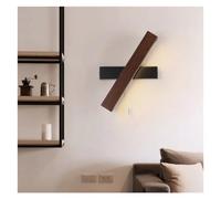 ZXTIIEUF Lampada da Parete a LED in Legno Applique Lunga Interruttore a Cavo Luci Comodino Decorazioni for Soggiorno Corridoio Sfondo Apparecchi Lampadari Lustri Moderni(Walnut B)