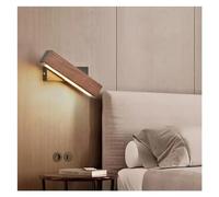 ZXTIIEUF Lampada da Parete a LED in Legno Applique Lunga Interruttore a Cavo Luci Comodino Decorazioni for Soggiorno Corridoio Sfondo Apparecchi Lampadari Lustri Moderni(Walnut a)