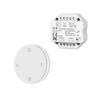 ZXTIIEUF Regolatore di luminosità LED Triac AC Wireless 2.4G 110V 220V 230V Interruttore a Pulsante RF Telecomando dimmer Circolare Monocromatico(S1 B And RK4-1)