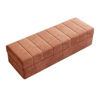 ZXTRYBHD Panca Contenitore Camera da Letto - Panca Ingresso in Legno Massello, Poggiapiedi Contenitore, Design di Fascia Alta, Soluzione per L'organizzazione Della Casa(Orange,47.2in/120cm)