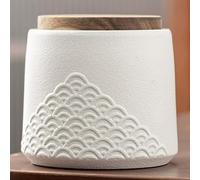 ZXTRYBHD Piccola Urna Commemorativa per Ceneri - Urne Decorative in Ceramica a Forma di Onda Marina, Urna Funeraria Commemorativa per Umani e Animali Domestici(White)