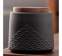 ZXTRYBHD Piccola Urna Commemorativa per Ceneri - Urne Decorative in Ceramica a Forma di Onda Marina, Urna Funeraria Commemorativa per Umani e Animali Domestici(Black)