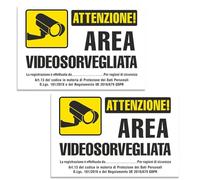 ZXUPOI 2 pcs adesivi di videosorveglianza dell'allarme antieffrazione per la casa, l'edificio, il garage, la qualità professionale degli adesivi di videosorveglianza