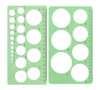 ZXUPOI 2 PCS Cerchiometro Disegno Tecnico Cerchiografo Normografo Ellissometro Trasparente Modello di Misurazione in Plastica Righello Modello Geometrico per Disegno, Ufficio e Scuola