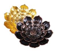 ZXUPOI 2 PCS Porta Incenso Loto,Bruciatore Lotus Censer 6 Fori Bruciatore Incenso Ottone Porta Incenso,Porta Bastoncini di Incenso Raccoglitori di Cenere Bruciatore di Incenso