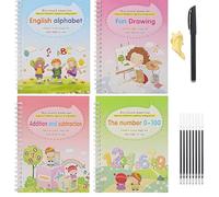 ZXUPOI quaderno con Inchiostro Magico per Bambini riutilizzabili per Scuola Materna con scanalature Design e Scrittura a Mano Libro per Pratica Magica