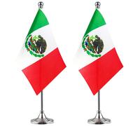 ZXvZYT 2 Pack Mexico flag Mexican Table Flag Small Mini Mexican Desk F