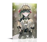 ZXXSCPCB Poster su tela a tema anime con scritta "You Are Ms. Servant Hot Blooded", decorazione artistica da parete per camera da letto, 50 x 75 cm, con cornice