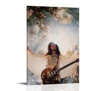 ZXXSCPCB Poster su tela con copertina di album musicali di Brian May con cantanti popolari, decorazione artistica da parete per camera da letto, 50 x 75 cm, con cornice