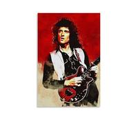 ZXXSCPCB Poster su tela con copertina di album musicali di Brian May con cantanti popolari, decorazione artistica da parete per camera da letto, 50 x 75 cm, senza cornice