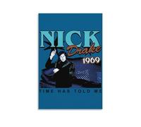 ZXXSCPCB Poster su tela con copertina di album musicali di Nick Drake, decorazione artistica da parete per camera da letto, 50 x 75 cm, senza cornice