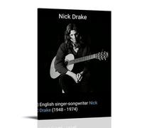 ZXXSCPCB Poster su tela con stampa di Nick Drake, stampa artistica da parete per camera da letto, 30 x 45 cm, stile cornice