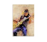 ZXXSCPCB Poster su tela di Carlos Santana, decorazione artistica da parete per camera da letto, motivo: cantanti popolari, 50 x 75 cm, senza cornice