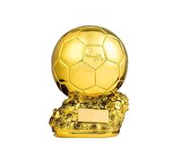 ZXYHBHD Trofeo Pallone d'oro Calcio Pallone d'oro Premio Miglior Giocatore del Mondo MVP Sparatutto Tifosi di Calcio Artigianato in Resina Souvenir Decorazioni per la casa Regali,L-24cm