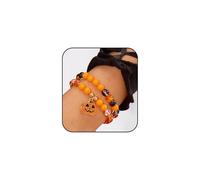 ZXYMHL Braccialetti di Halloween Zucca Pipistrello Ragno Fantasma Charms Stretch Perline Braccialetti per Donne Uomini Impilabili Halloween Festival Party Gioielli, Medium, Lega, Nessuna pietra