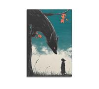ZXYYHBG Poster decorativo da parete su tela, motivo: l'incontro tra un lupo e una ragazza, poster decorativo moderno per la camera da letto, 20 x 30 cm