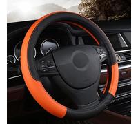 ZXZFDC Coprivolante in Pelle per Auto per Citroen Nemo 2008+, Traspirante e Antiscivolo Copertura di Volante per Auto, Coprivolante Protezione Custodia, Accessori Auto, A-Orange