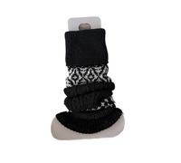 ZYAGH 1 Pair Women's Socks Autumn Winter Retro Pile Warm Thick Leg Covers Diamond Shaped Calf Knitted Booty Warmers(Black)