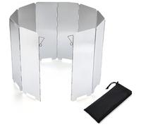 ZYAGH 8/9/10 Plates Gas Stove Wind Shield Outdoor Camping Picnic Cooking Burner Windproof Screen Aluminum Alloy(8 Plates)