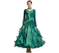 ZYAGH Abiti da Ballo per Donne Abito da Ballo Moderno Spettacolo Nazionale Standard Costume da Ballo Concorso Diamond Abito da Ballo da Sala Standard per Donne(Color3,M)